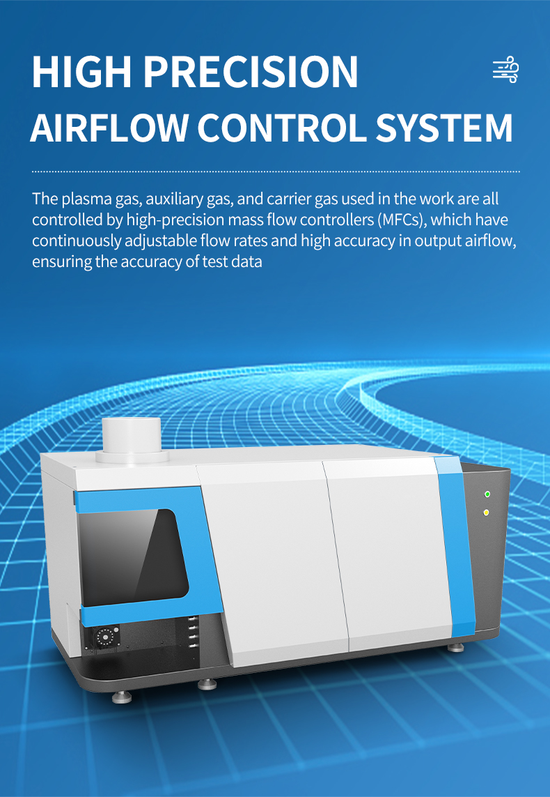 Mass flow controller ensuring precise argon and oxygen delivery for oil sample analysis