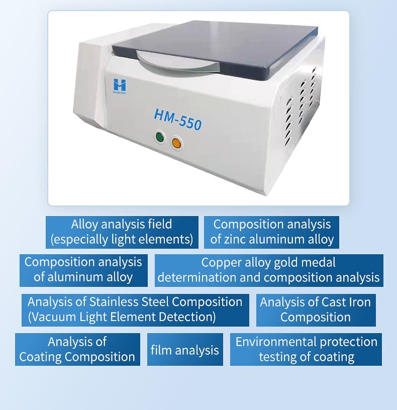 HM-550 XRF alloy-analysis application examples